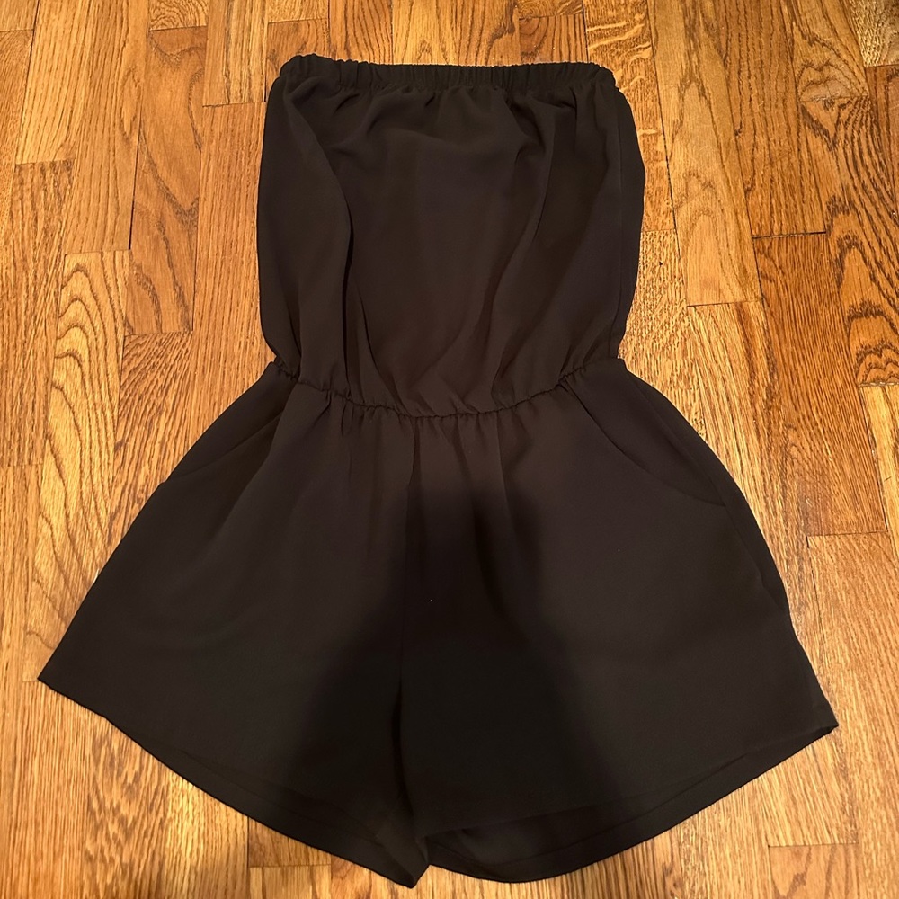 Tyche Black Strapless Romper